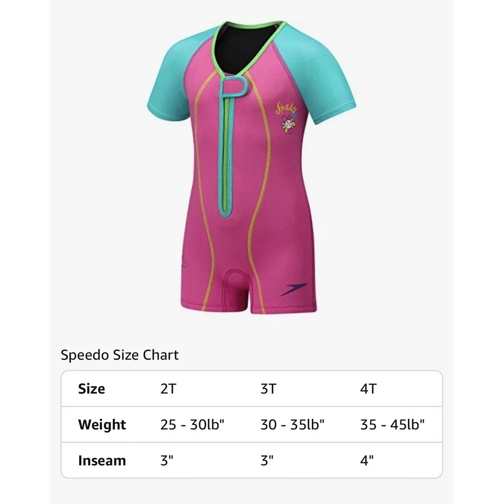 Speedo Kids Begin To Swim UV Thermal Swimsuit UPF 50+ Sz 2T